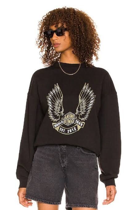 Anine Bing - NEW Anine Bing Kenny Black Sweatshirt Size S on