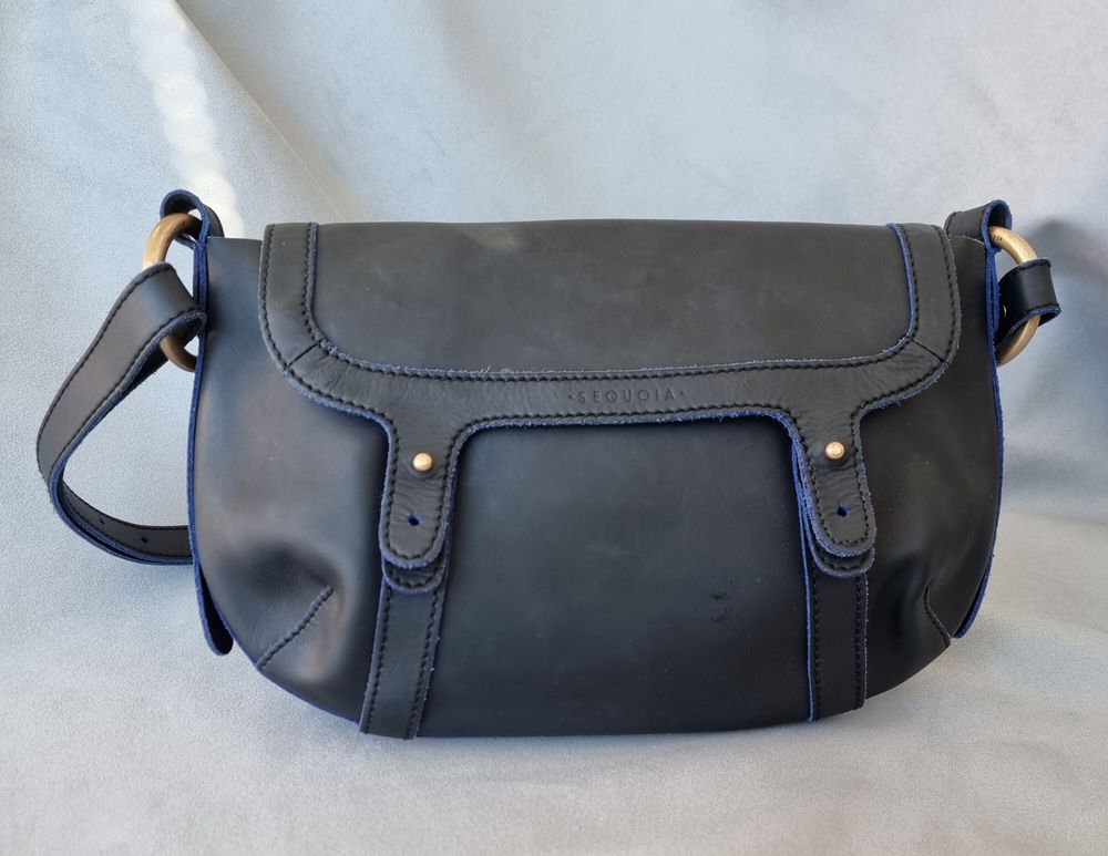 Sequoia Black Leather Crossbody Bag