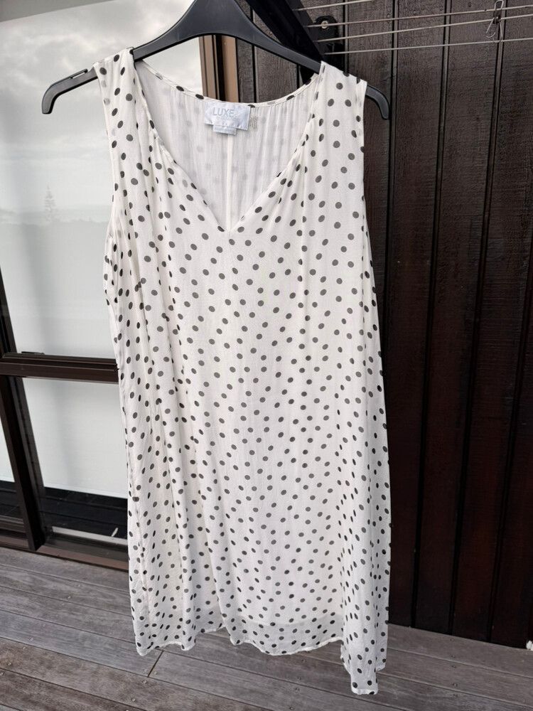 Luxe By Seraphine White Polka Dot Dress