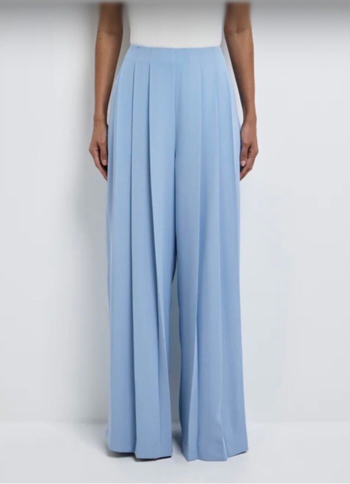 Blue Pleated Wide Leg Trousers from Shieke