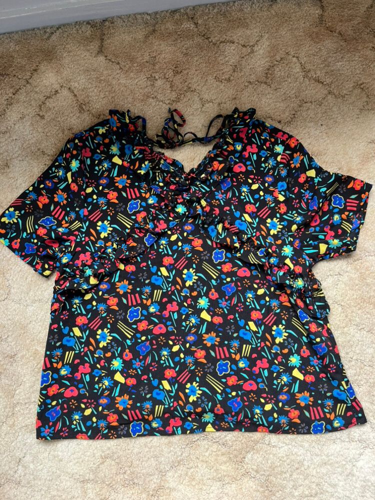 Thing Thing Black Floral Top