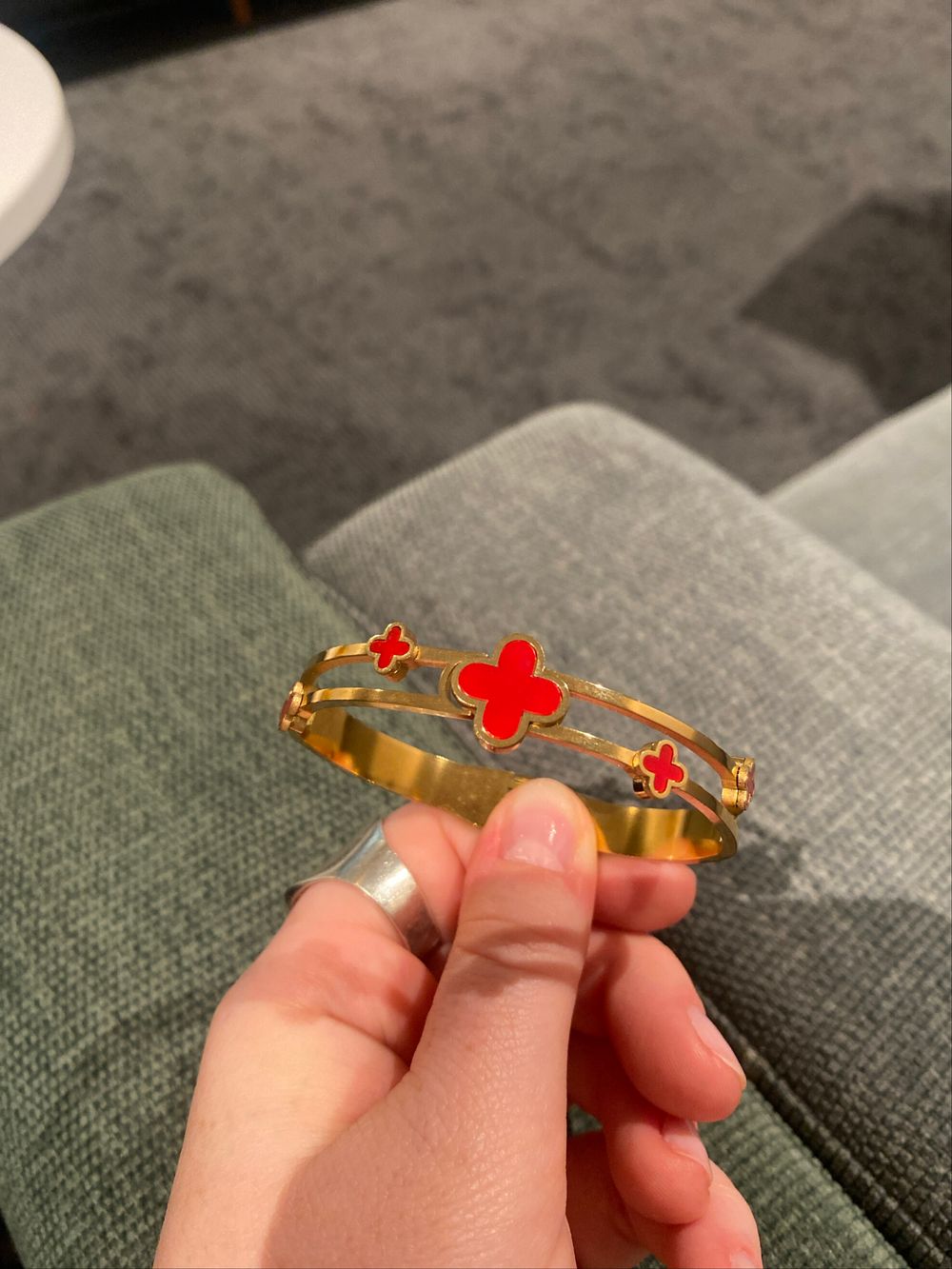 Matching Gold Red Bracelet & Necklace