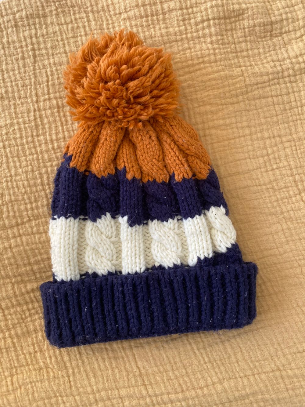 Orange Navy Beanie