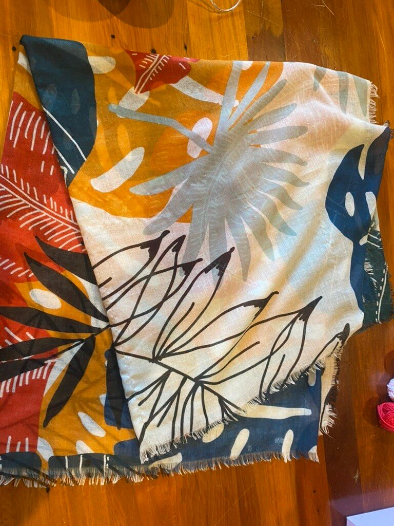 Multicolour Botanical Print Scarf