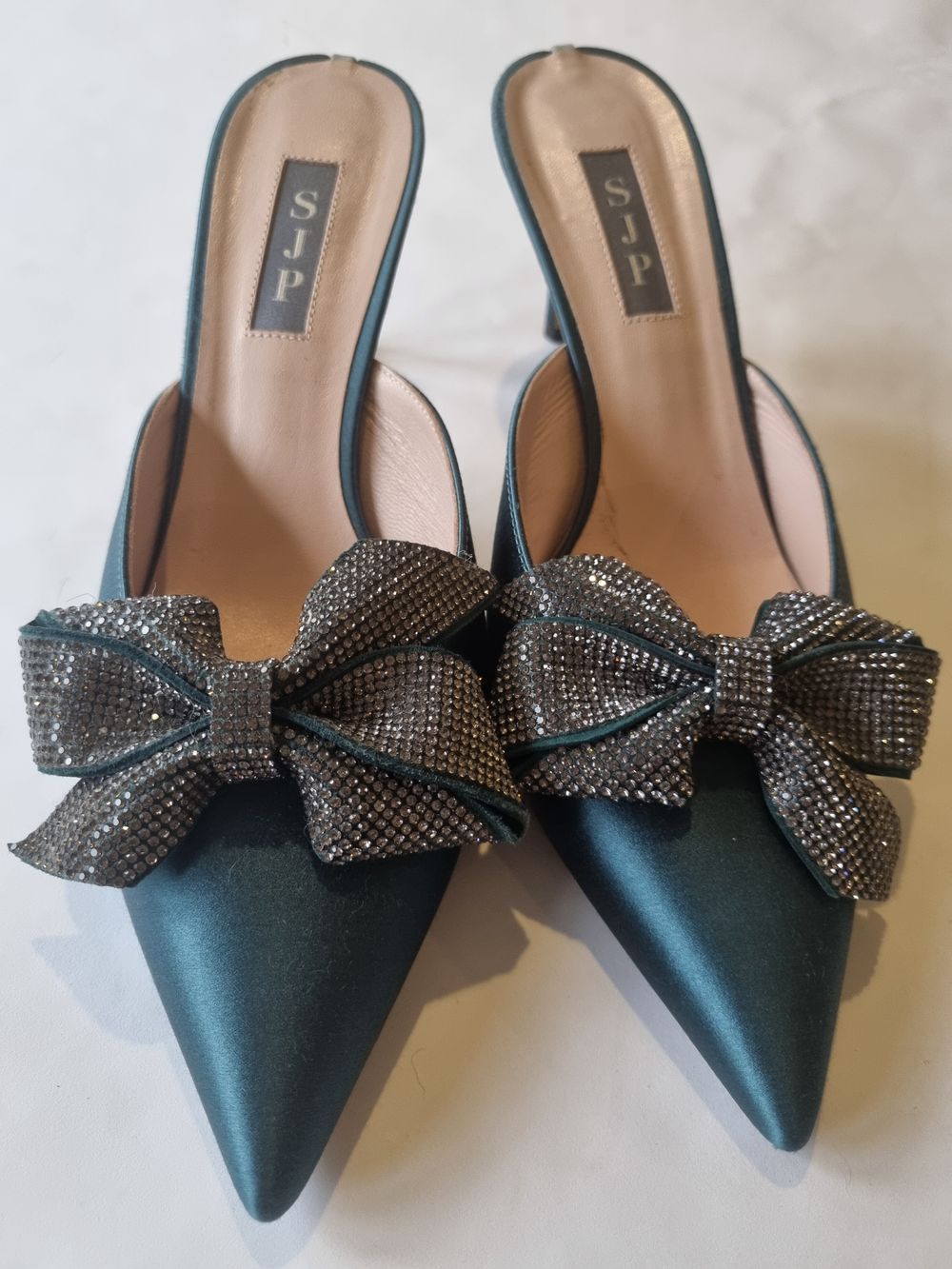 SJP - Sarah Jessica Parker Green Heeled Mules