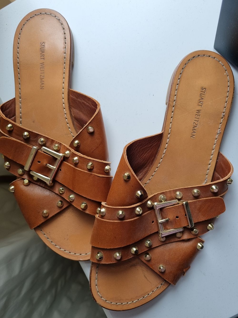 Gold studded Tan Sandals
