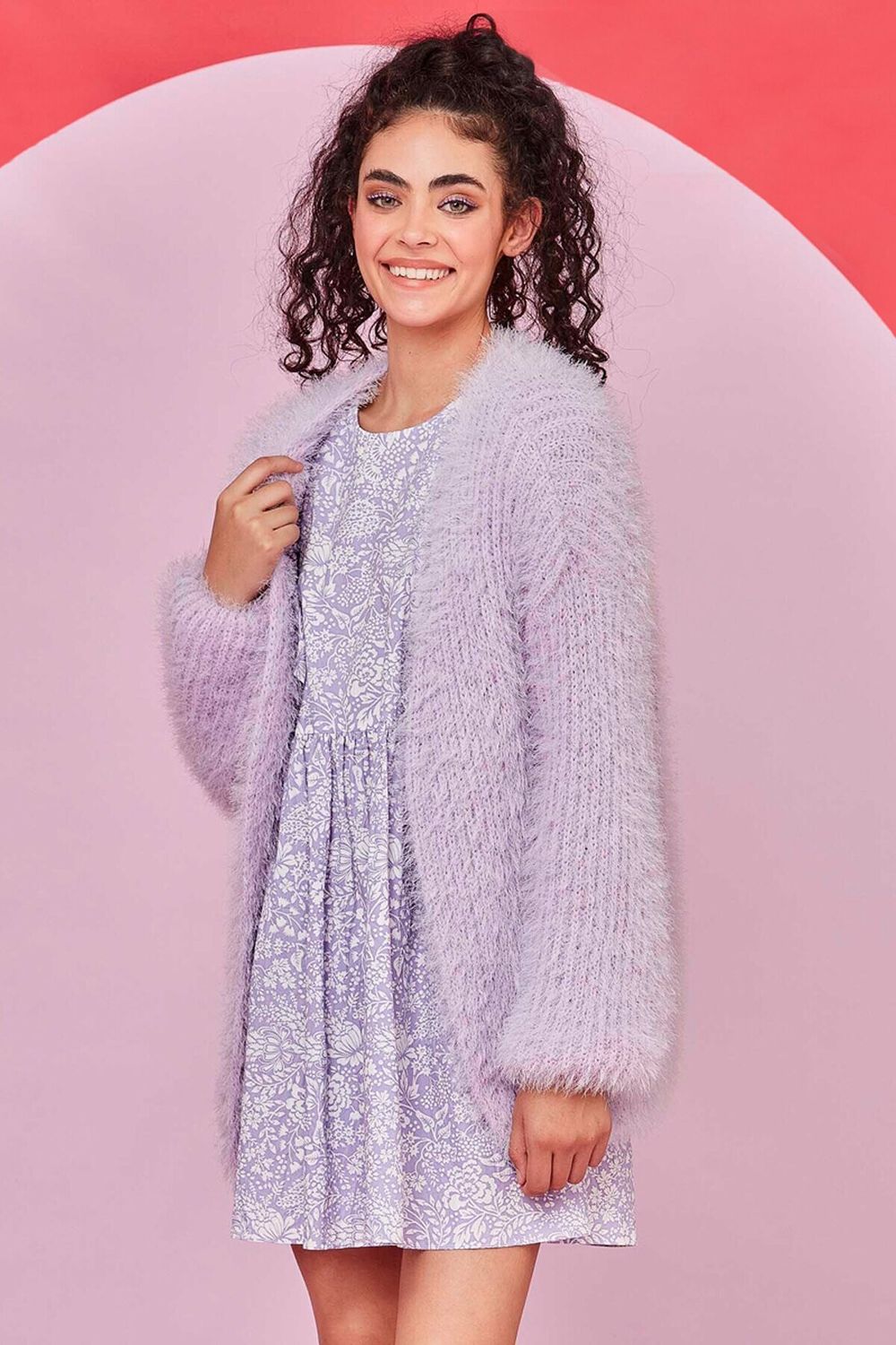 Coop Fluffy Luck Cardigan in Purple