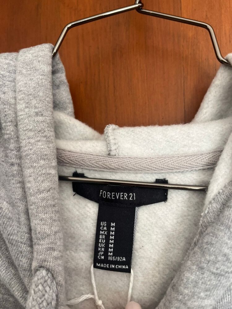 Oversized Grey Crop Hoodie