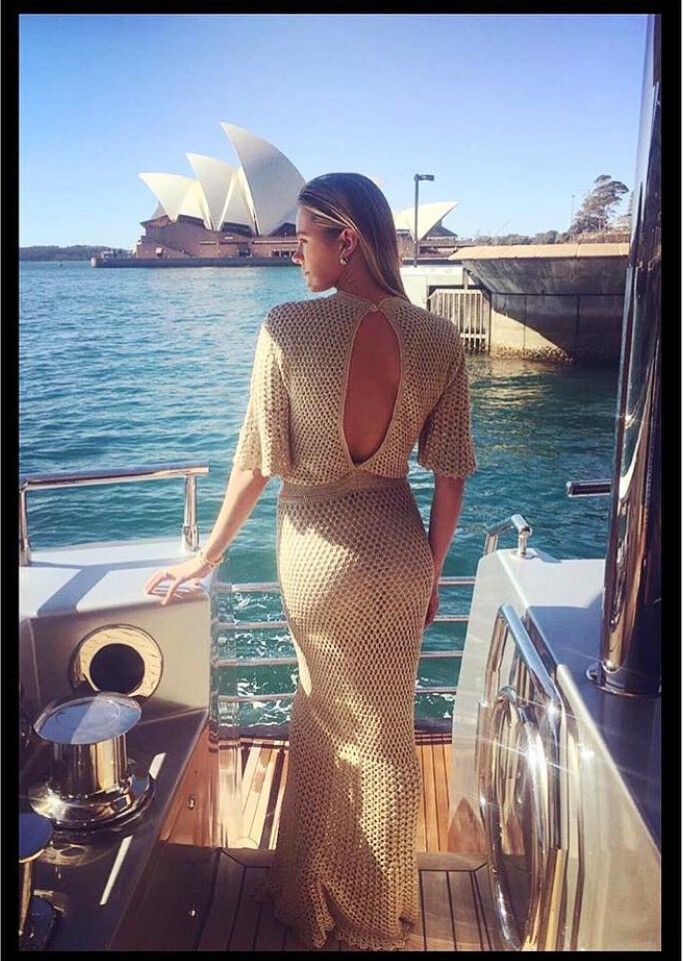 Hansen & Gretel - LIANA CROCHET DRESS GOLD size 12 (L). Hansen and Gretel.  RRP $799 AUD on Designer Wardrobe