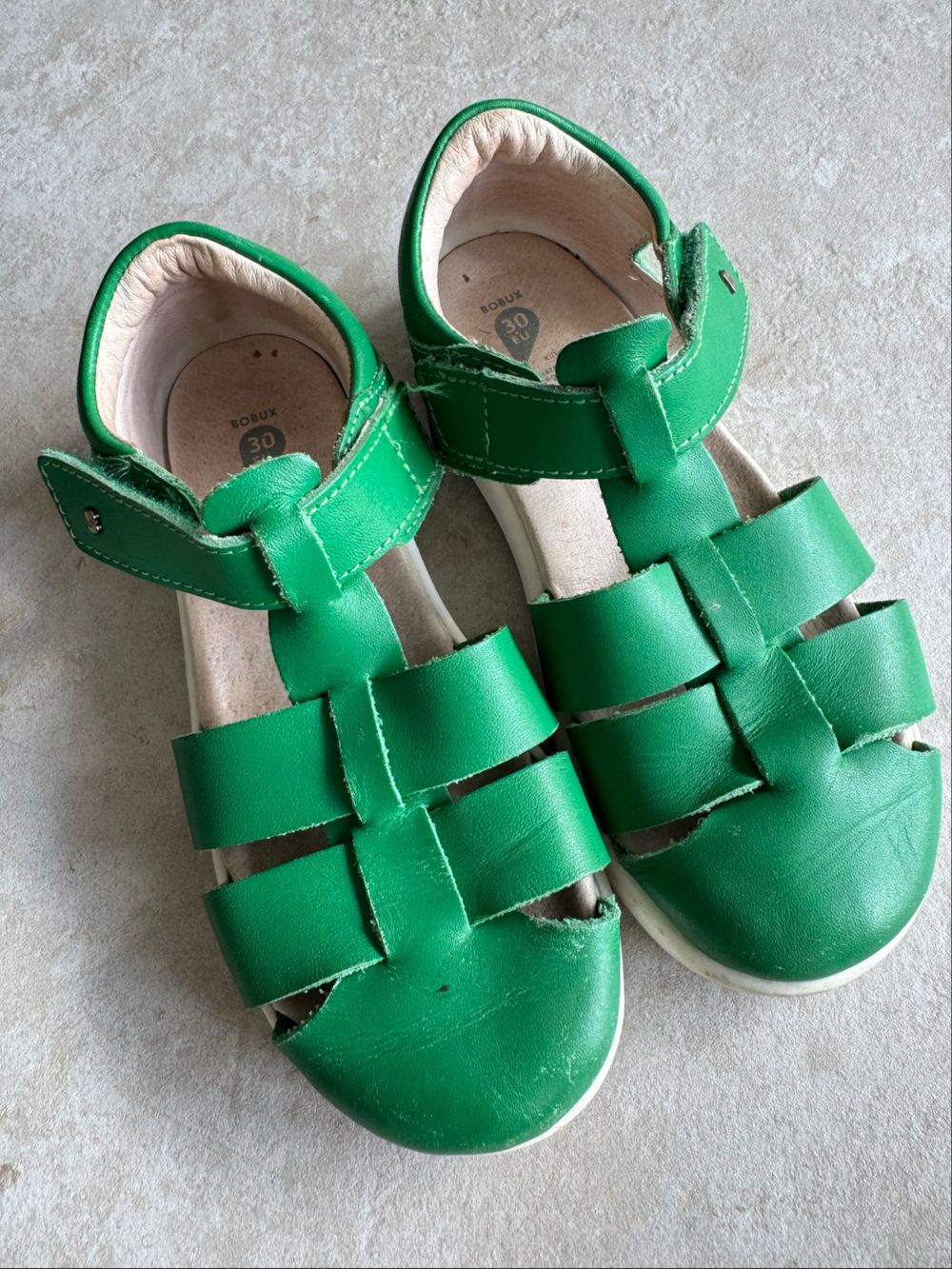 Bobux Green Leather Sandals
