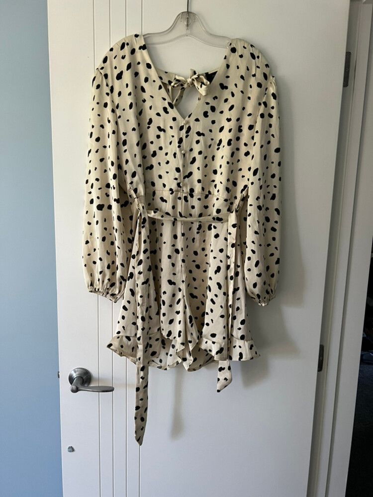 New Long Sleeve Printed Playsuit