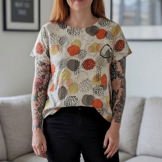 Olga de Polga White Abstract Print Top