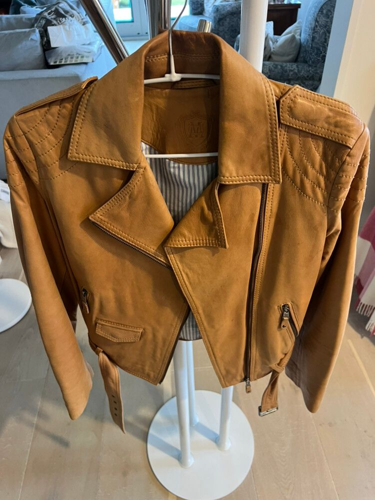 Massimo Dutti Brown Leather Jacket Size M