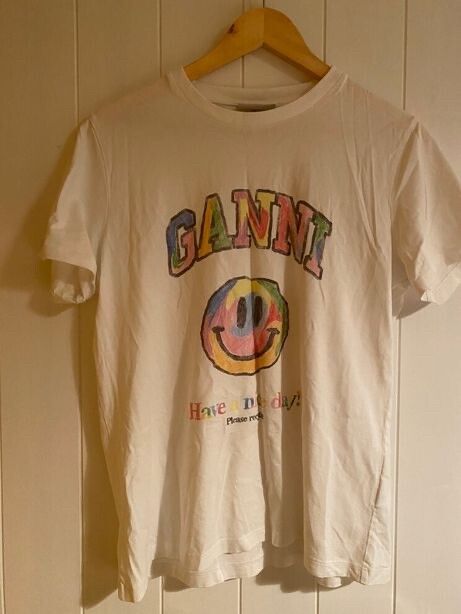 GANNI White Graphic T-Shirt