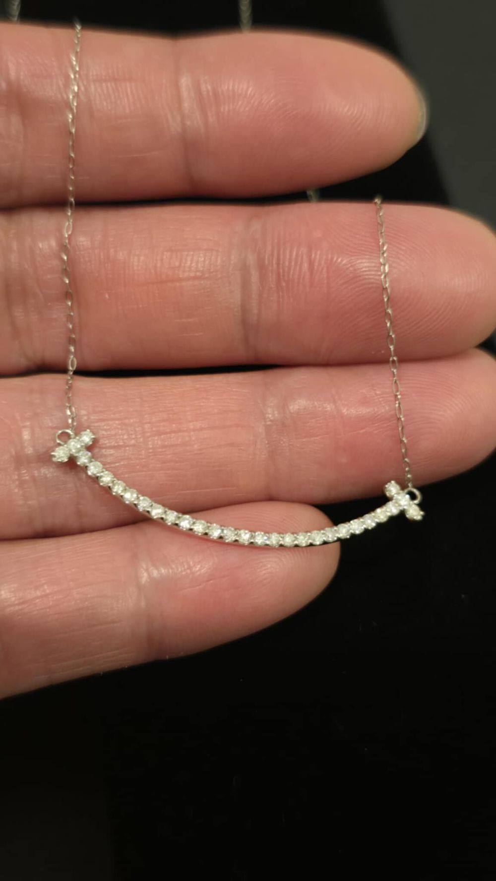 Smiley Necklace – Pt950 Platinum with 0.35ct Diamond