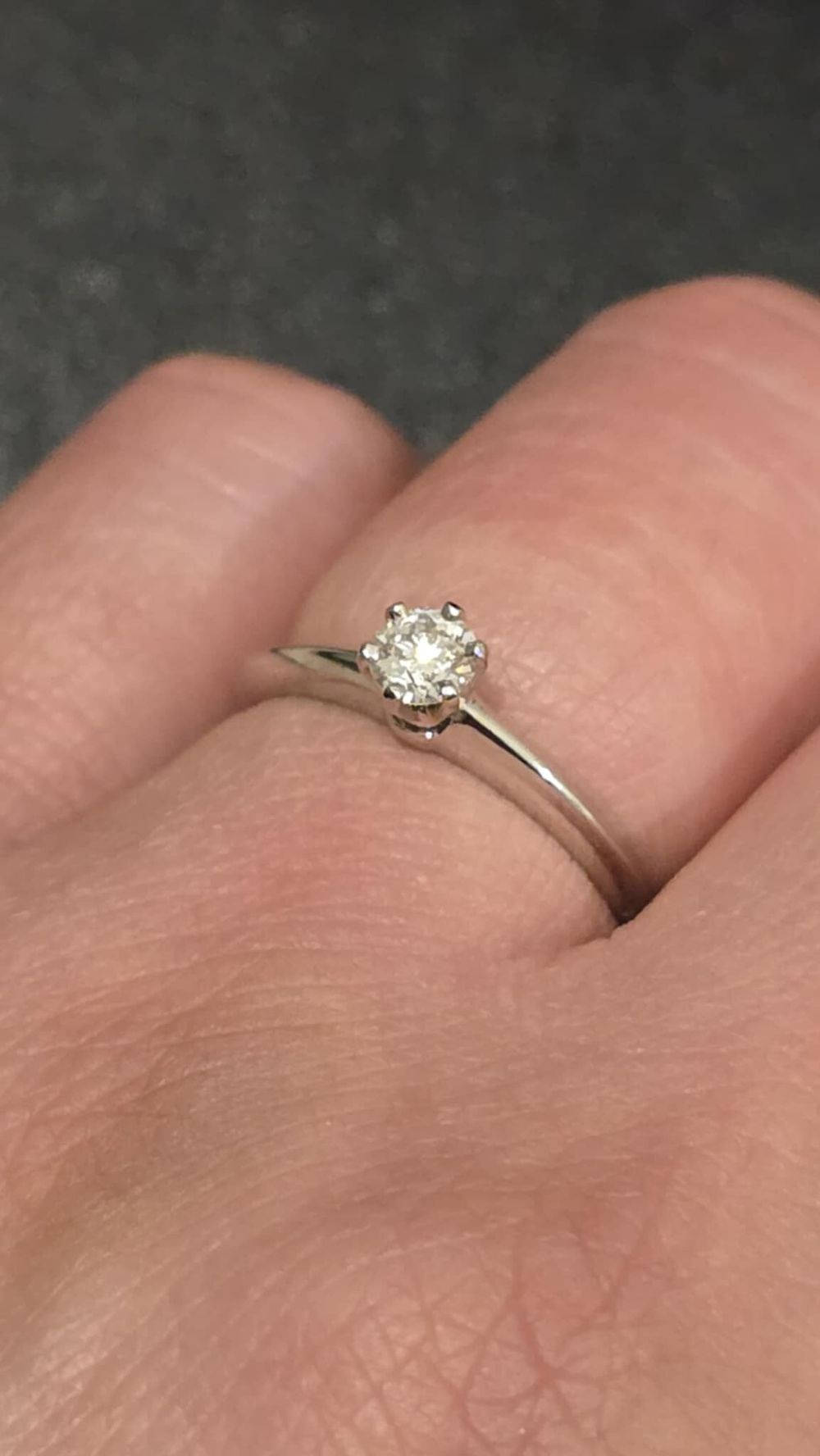 Tiffany Solitaire Ring – Size 5, PT950 .25 Carat