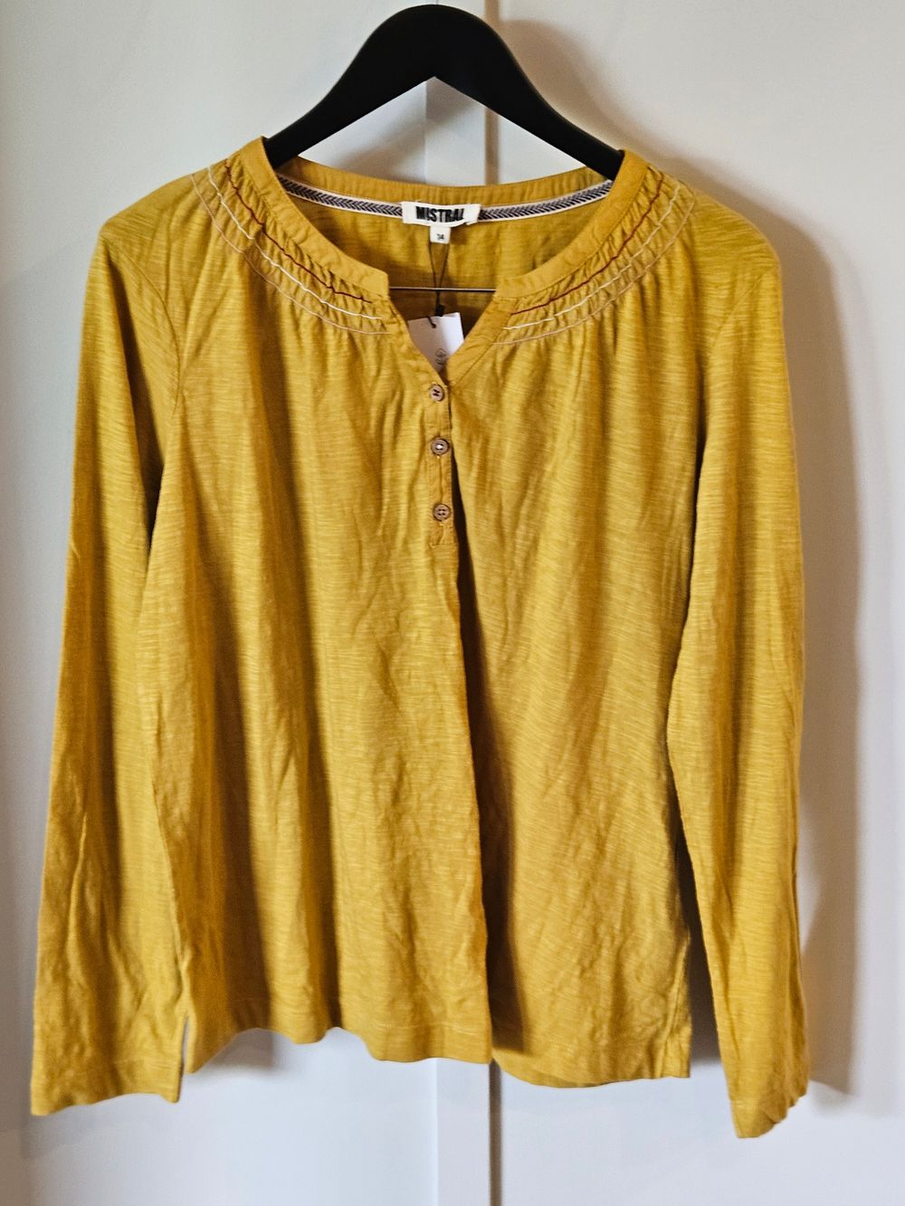 Mistral Mustard Long Sleeve Top – Size 14 – New With Tags