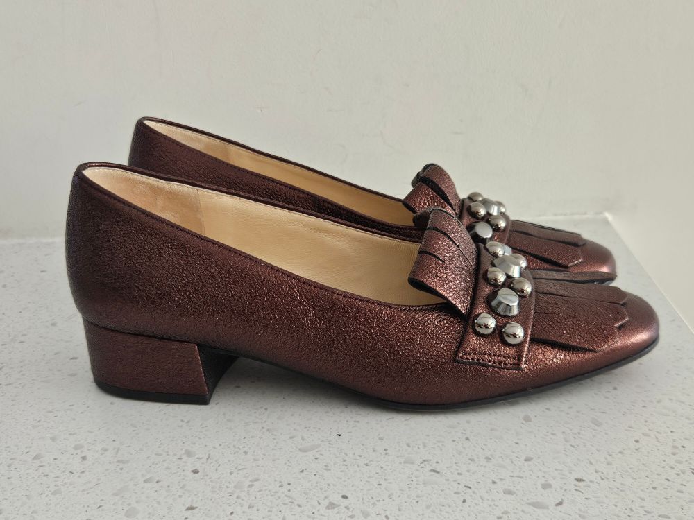 Högl Metallic Bronze Leather Loafers – UK 4 / EU 37 – Very Nice Condition