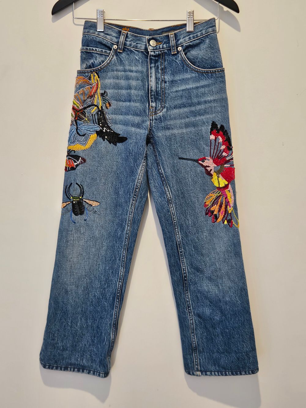 Alexander McQueen Blue Embroidered Jeans Size 36