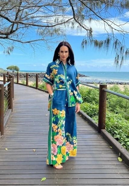 Blue Floral Print Matching Set