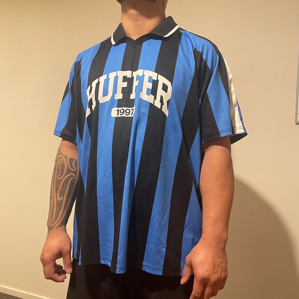 Huffer Blue Black Stripe Shirt