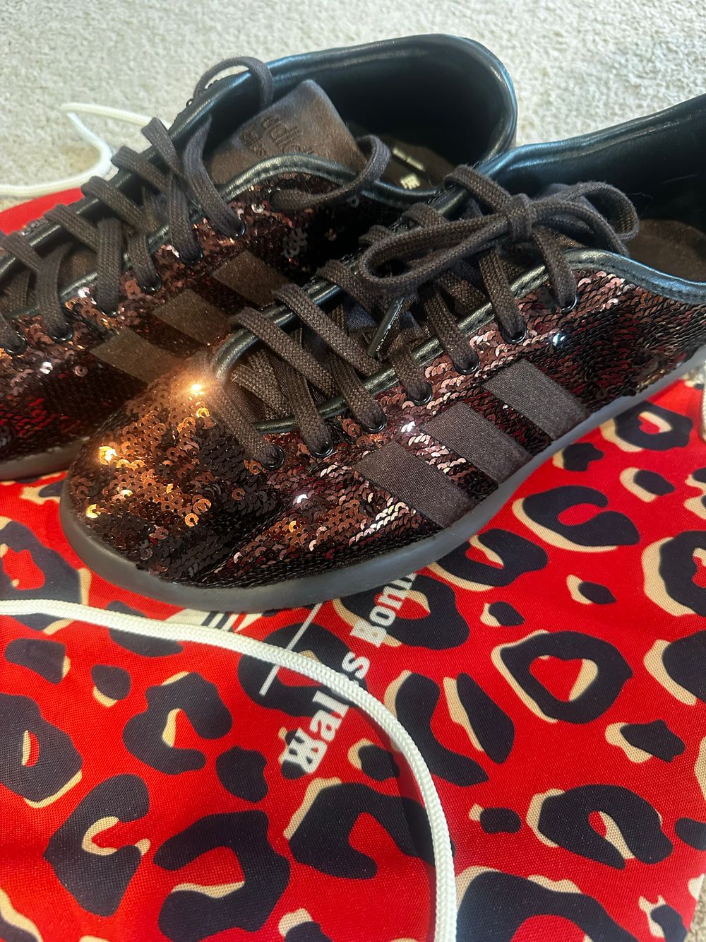 Adidas Brown Karintha Sequin Sneakers