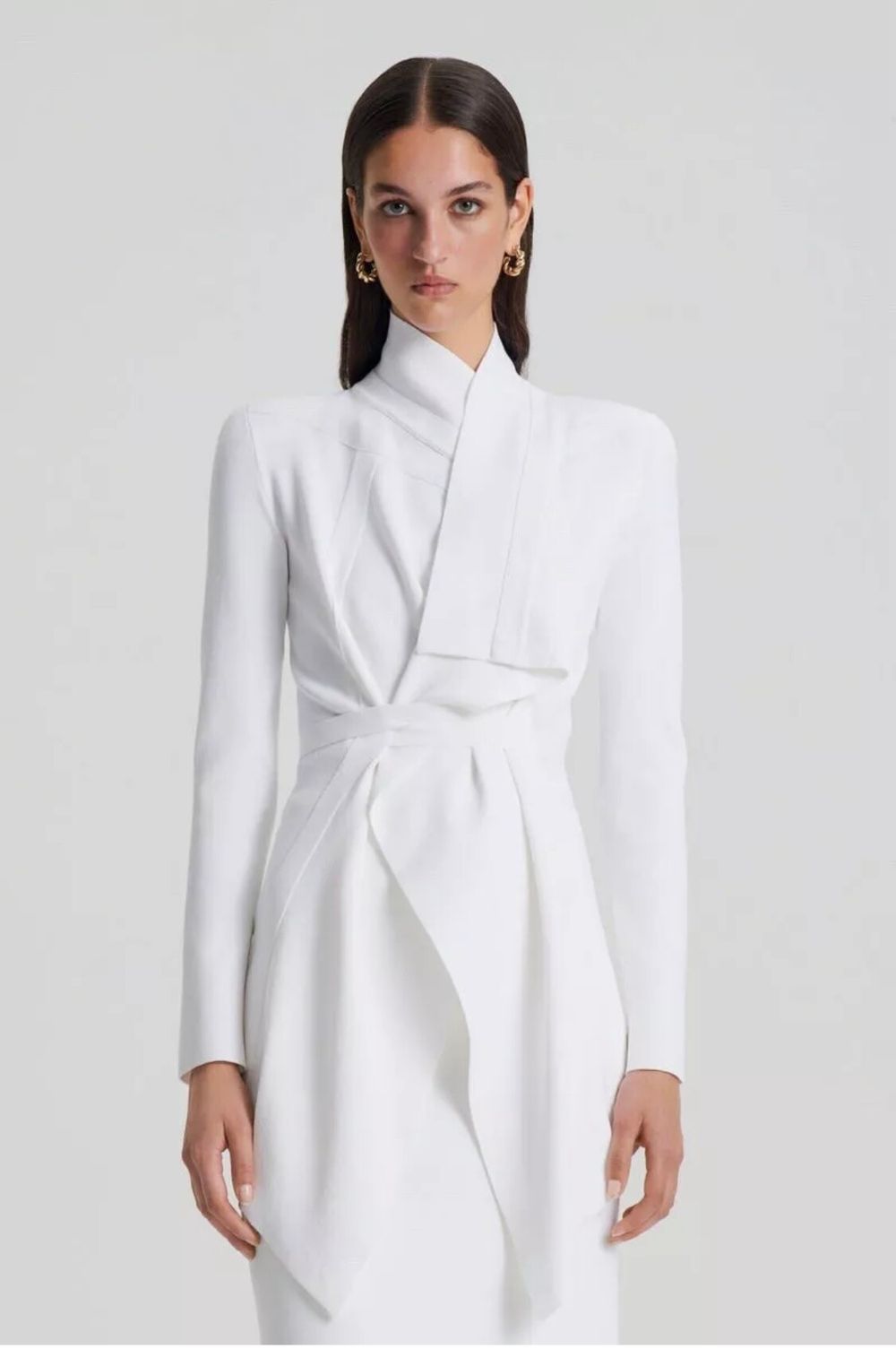 Crepe Knit waterfall jacket