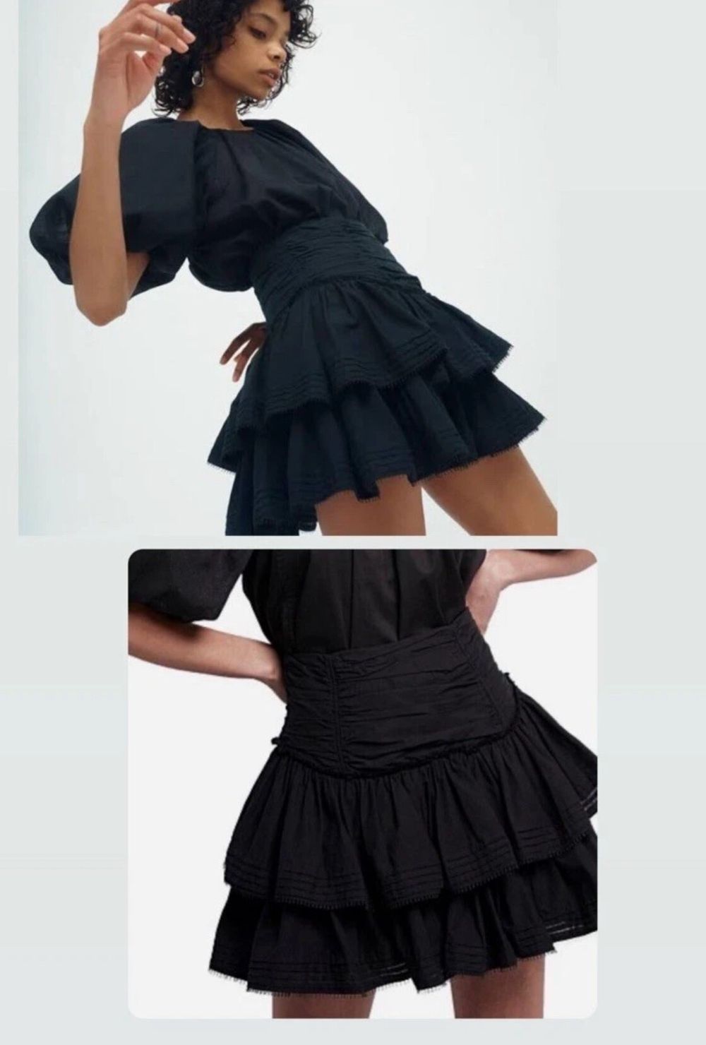 Aje Aria Black Tiered Mini Skirt
