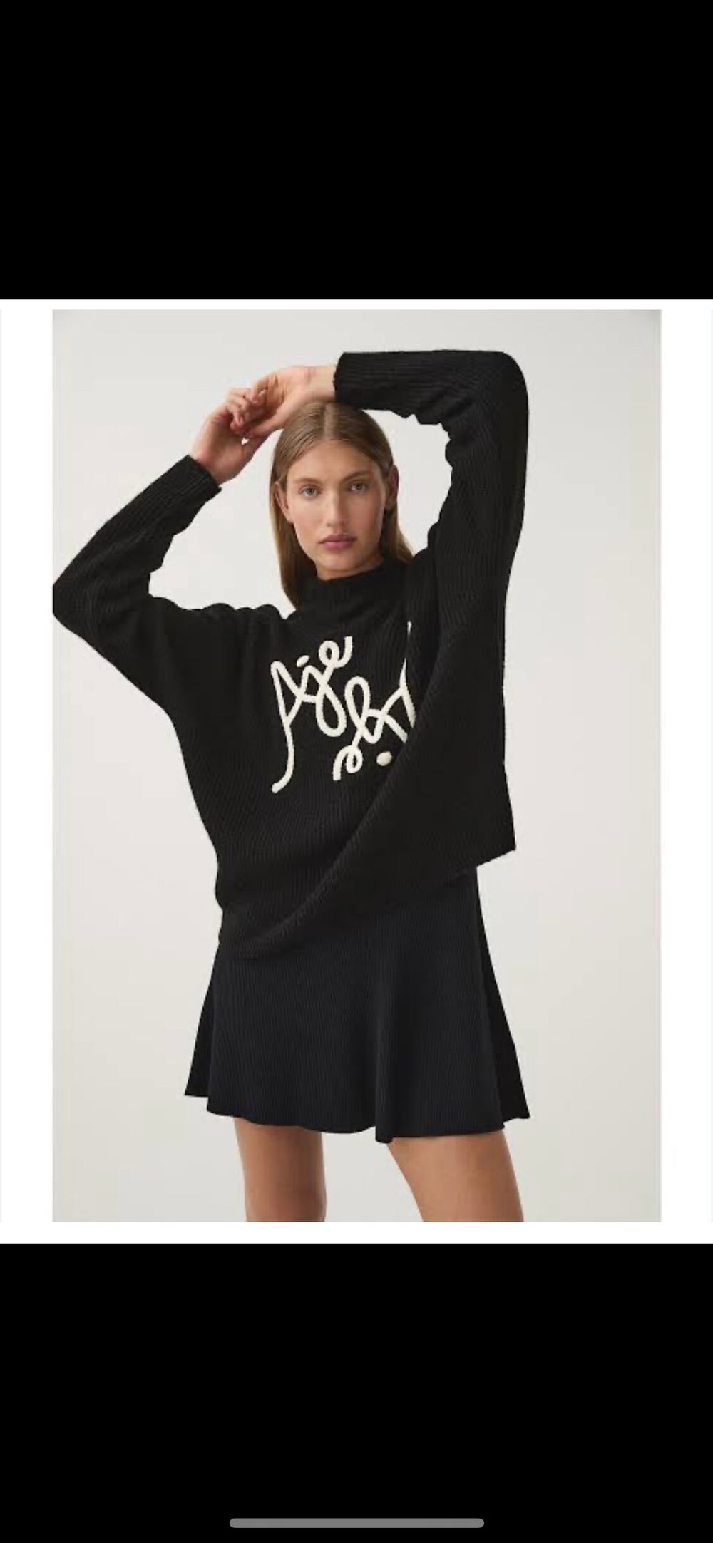 Aje Emulate Black Knit Logo Jumper