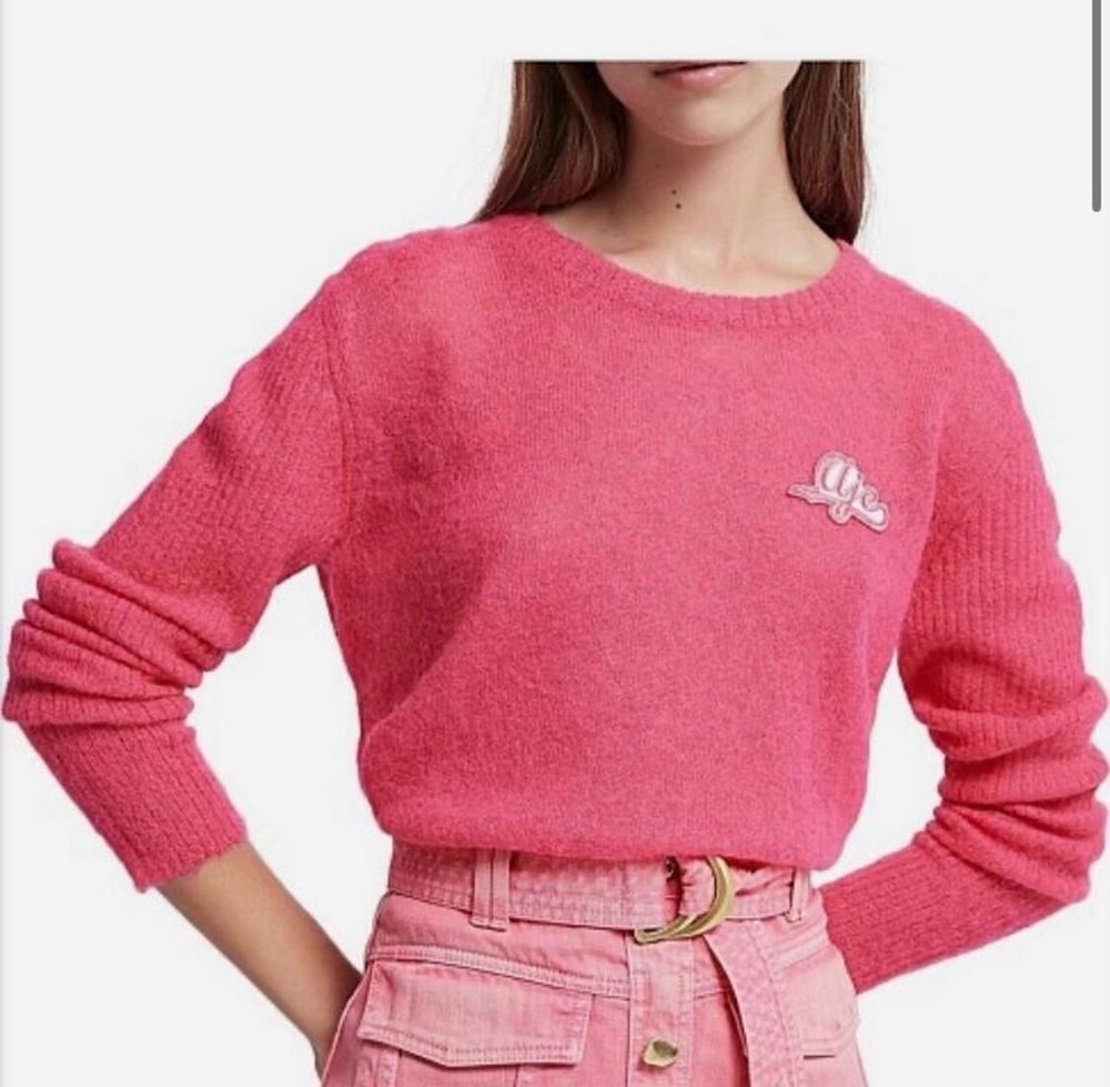 Aje Pink Logo Alpaca Knit Jumper