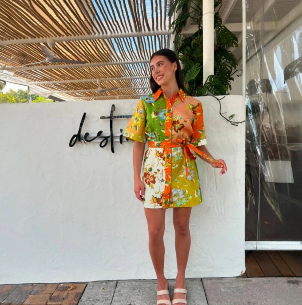 Alemais Hotel Lamu Spliced Shirt Dress Size AU 6