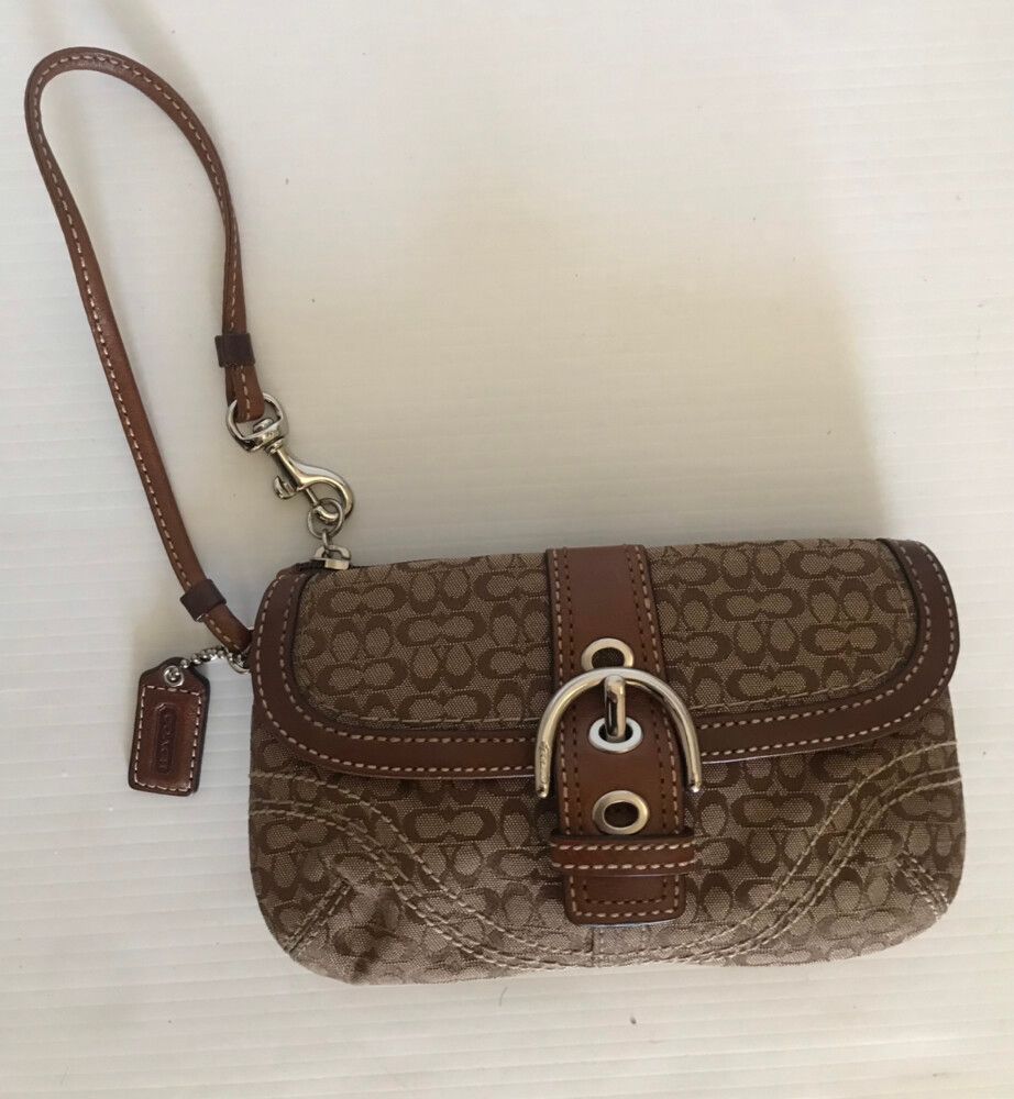 Authentic Coach Monogram wristlet