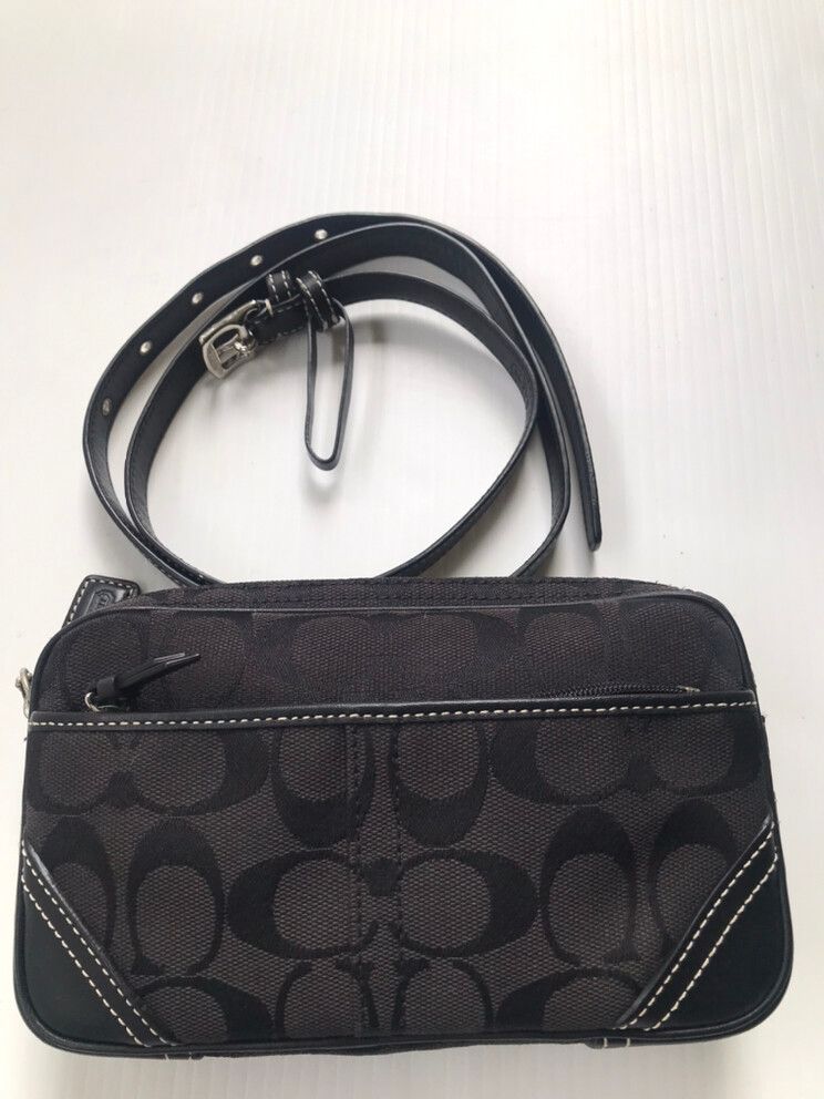 Authentic Coach Monogram Print Canvas Belt Bag