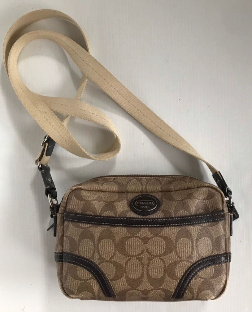 Authentic Coach Brown Signature Crossbody Bag