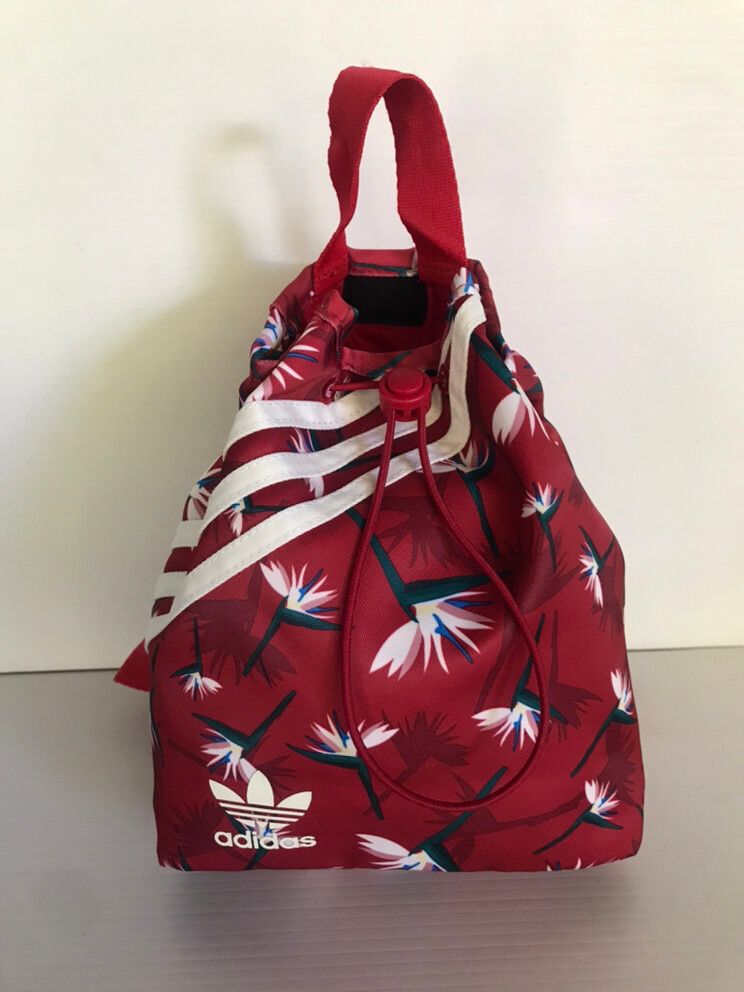 Authentic Adidas Red Floral Mini Backpack