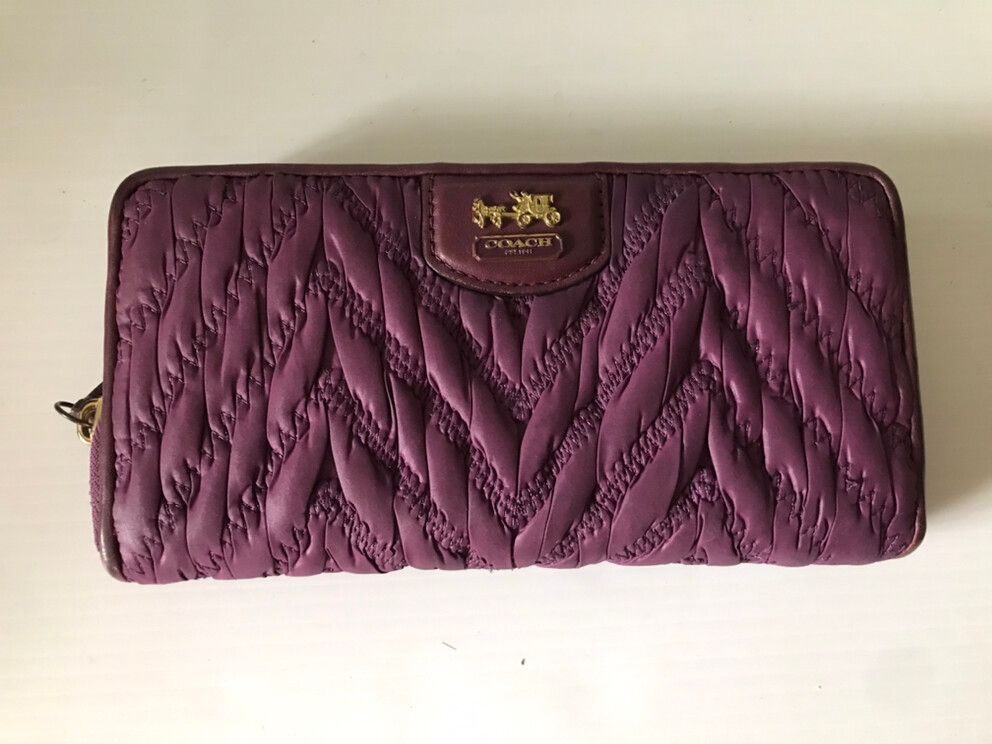 Authentic Coach Purple Quilted Wallet