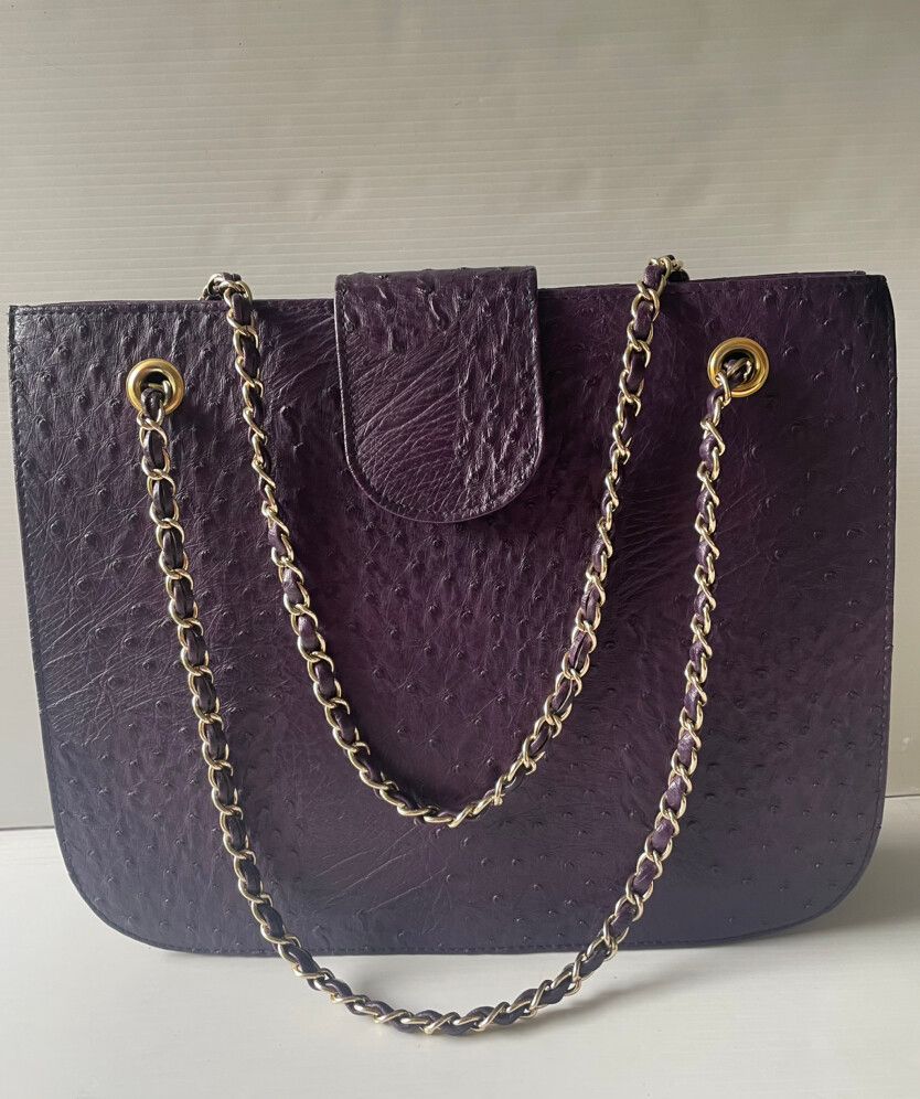 Ostrich Leather Shoulder Bag