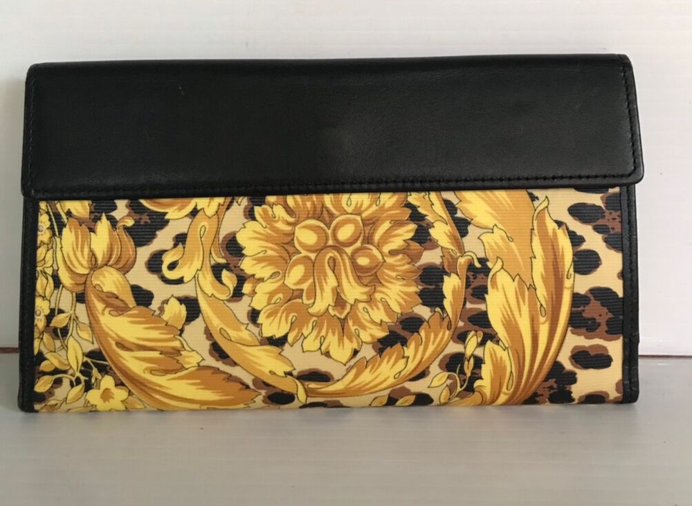 Authentic Versace Baroque Leopard Long Wallet