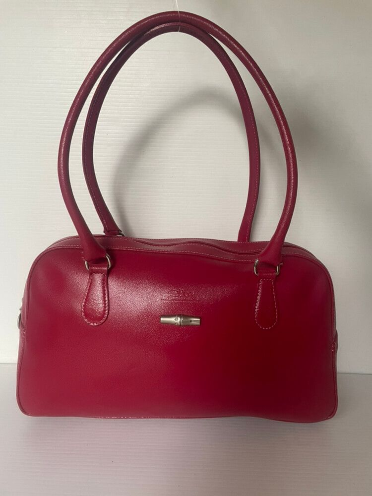 Authentic Longchamp Red Leather Shoulder Bag