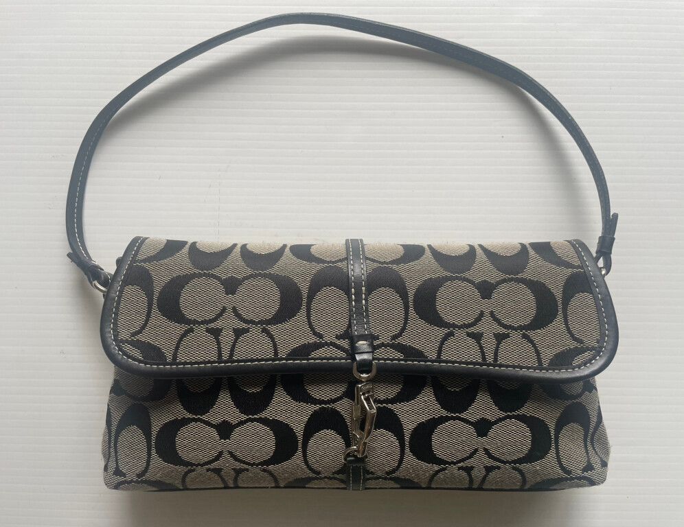 Authentic Coach Beige Signature Shoulder Bag