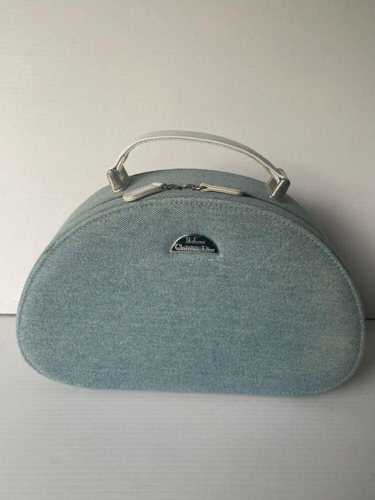 Authentic Christian Dior Blue Denim Vanity Case