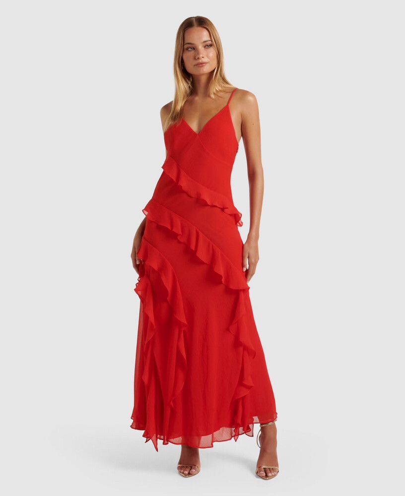 Forever New - Forever New Poppy Asymmetrical Ruffle Gown on Designer Wardrobe Forever New - Forever New Poppy Asymmetrical Ruffle Gown on Designer Wardrobe