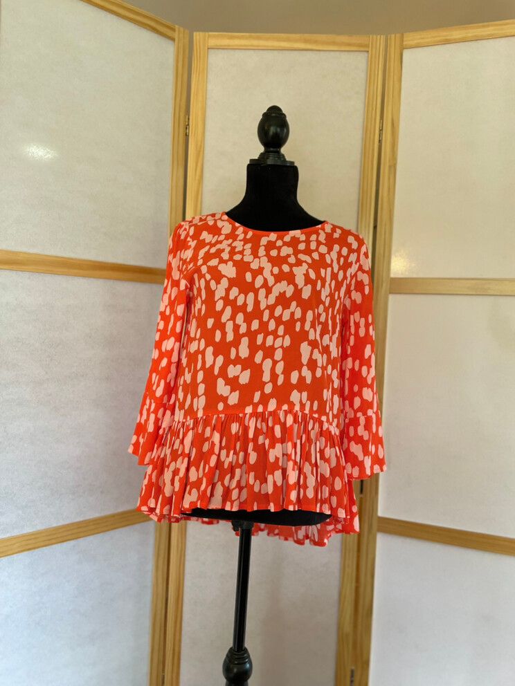 Mister Zimi Orange Patterned Blouse