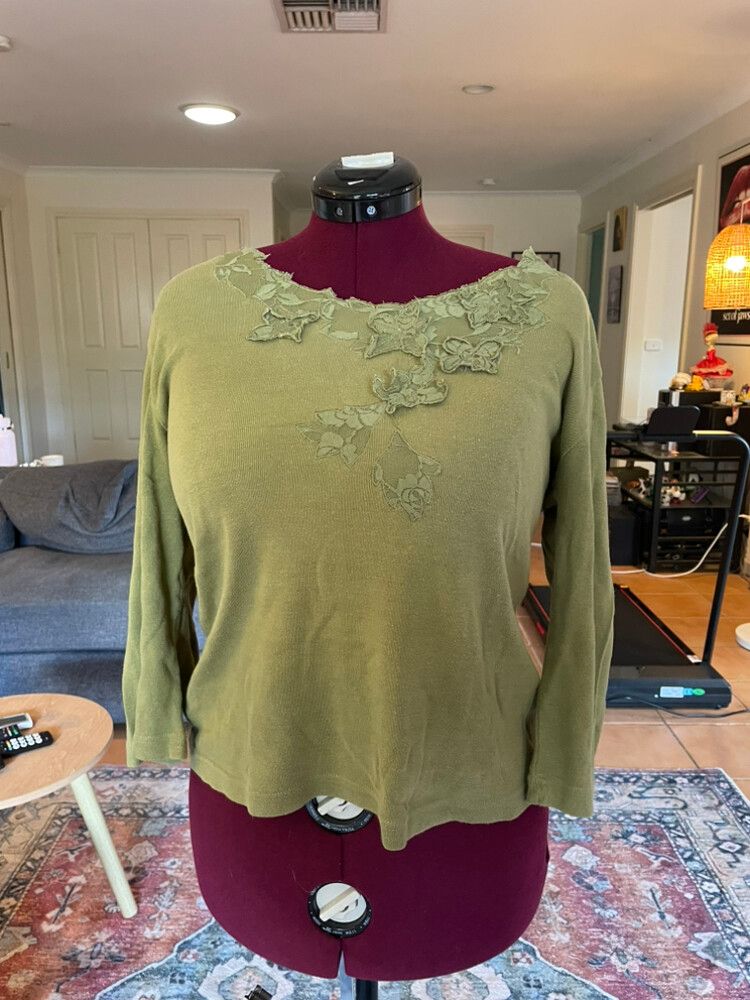 Miller's Green Lace Applique Top