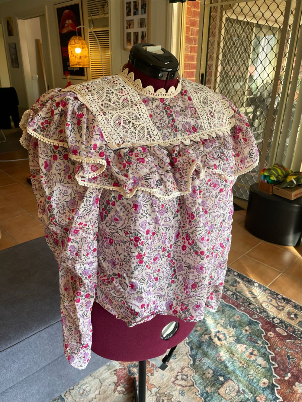 Sabina Musayev Floral Lace Blouse