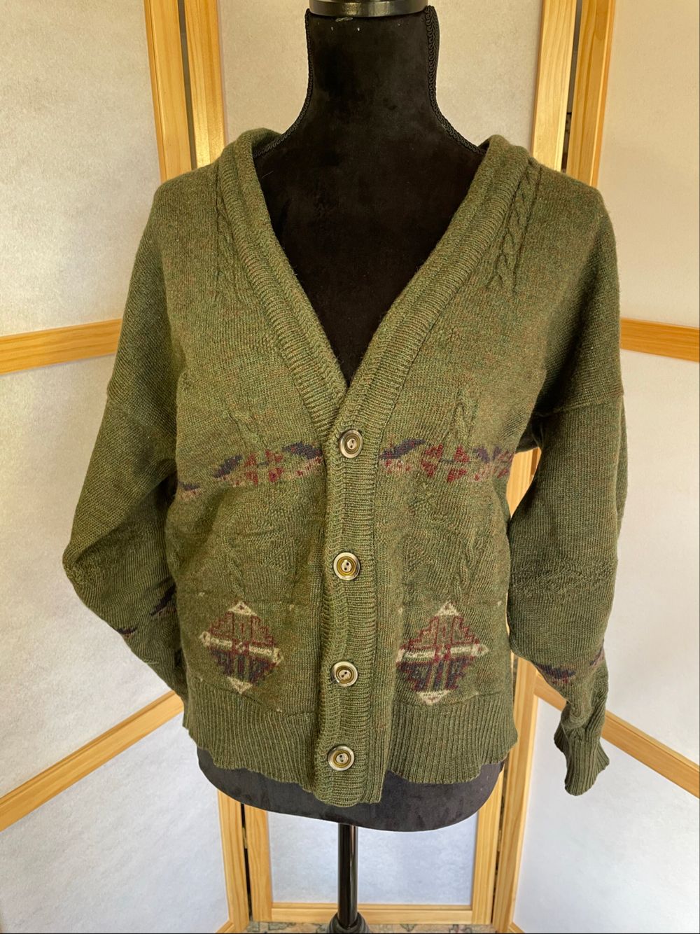 Ansett Green Wool Cardigan