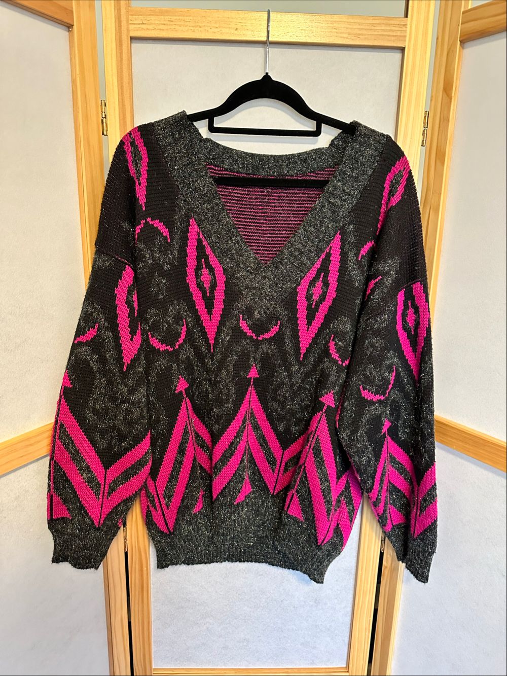 Wear Out Black And Pink Patterned Jumper