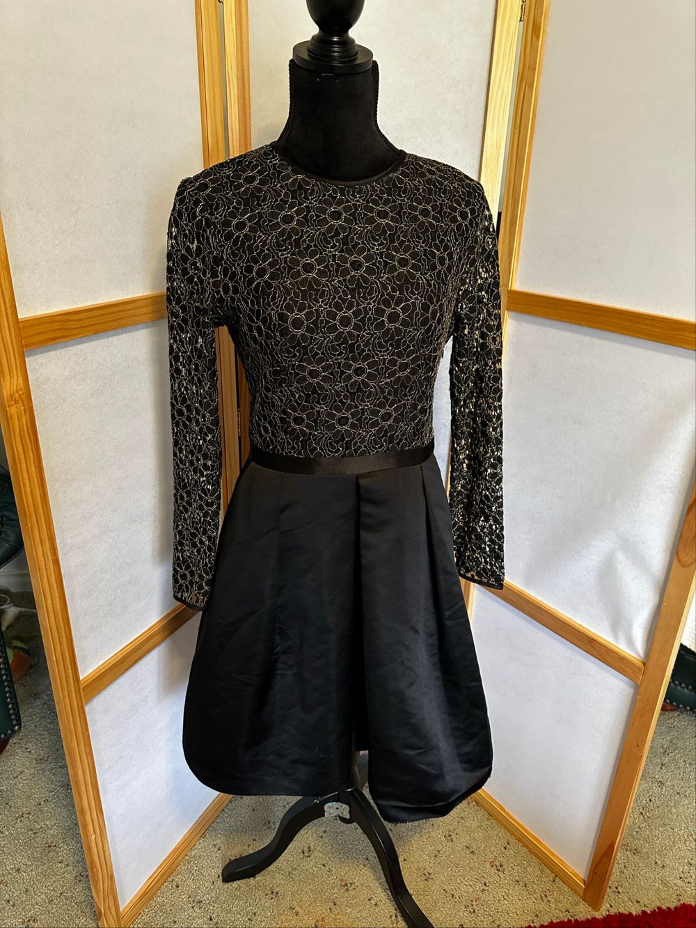 Ted Baker Black Lace and Satin Dress