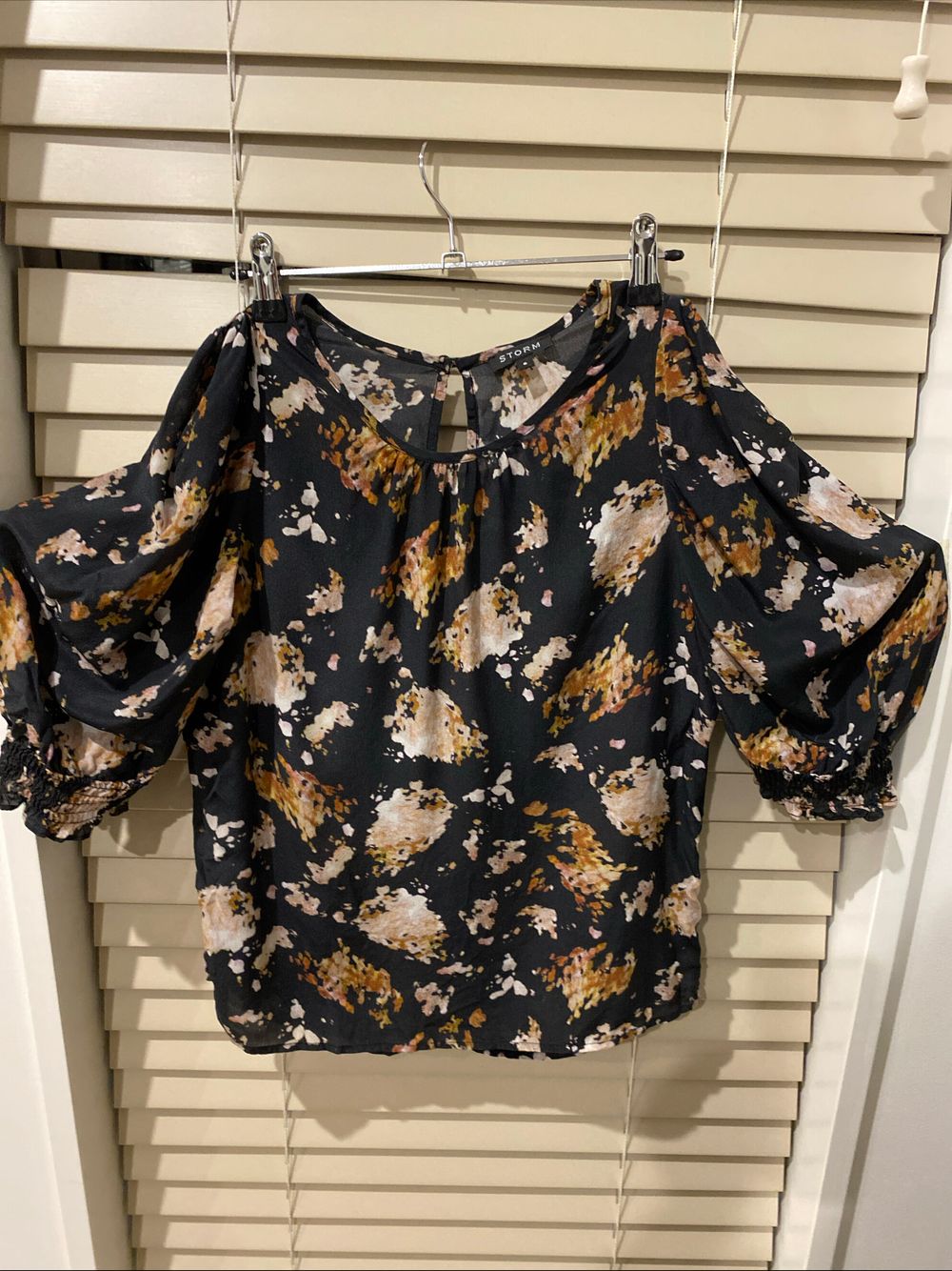 Storm Black Floral Print Top