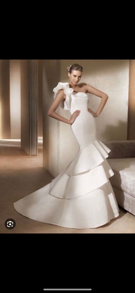 Pronovias One Shoulder Wedding Gown